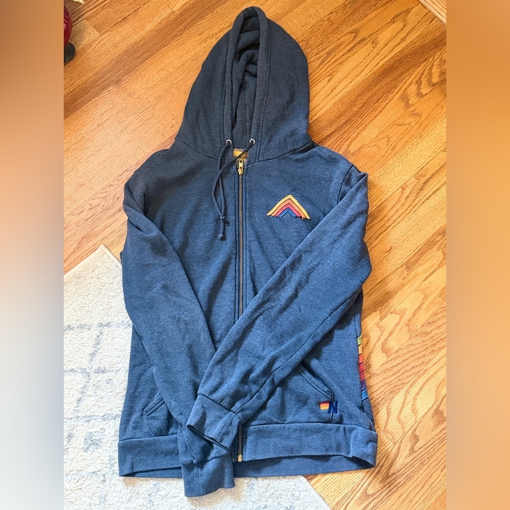 Rare Aviator Nation 7 stripe full zip hoodie - Picture 2 of 5